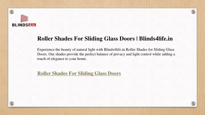 roller shades for sliding glass doors blinds4life