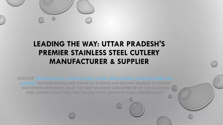 leading the way uttar pradesh s premier stainless steel cutlery manufacturer supplier