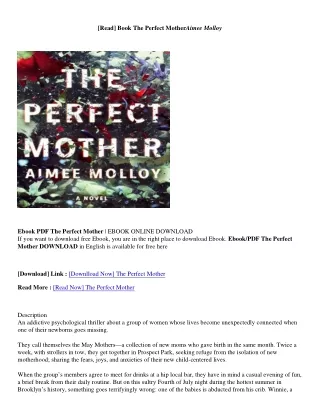 (PDF Download) The Perfect Mother - Aimee Molloy The Perfect Mother - Aimee Molloy