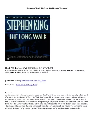 [Download Book] The Long Walk - Richard Bachman The Long Walk - Richard Bachman