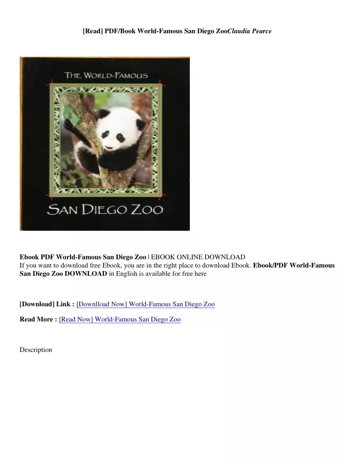 read pdf book world famous san diego zoo claudia