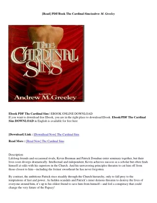 (Download) The Cardinal Sins - Andrew M. Greeley The Cardinal Sins - Andrew M. Greeley