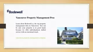 Vancouver Property Management Pros