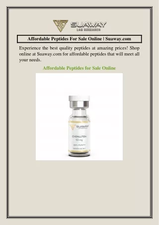 Affordable Peptides For Sale Online  Suaway