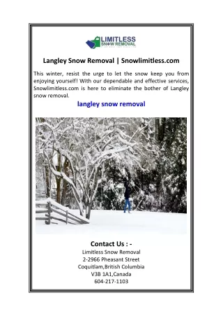 langley snow removal snowlimitless com