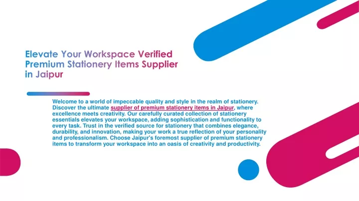 elevate your workspace verified premium stationery items supplier in jaipur