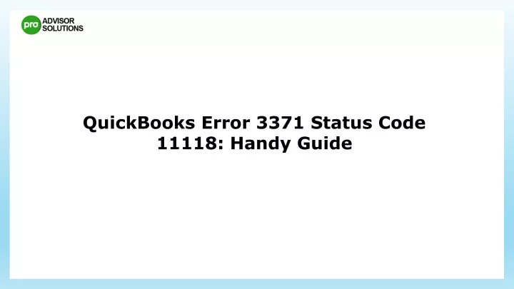 quickbooks error 3371 status code 11118 handy