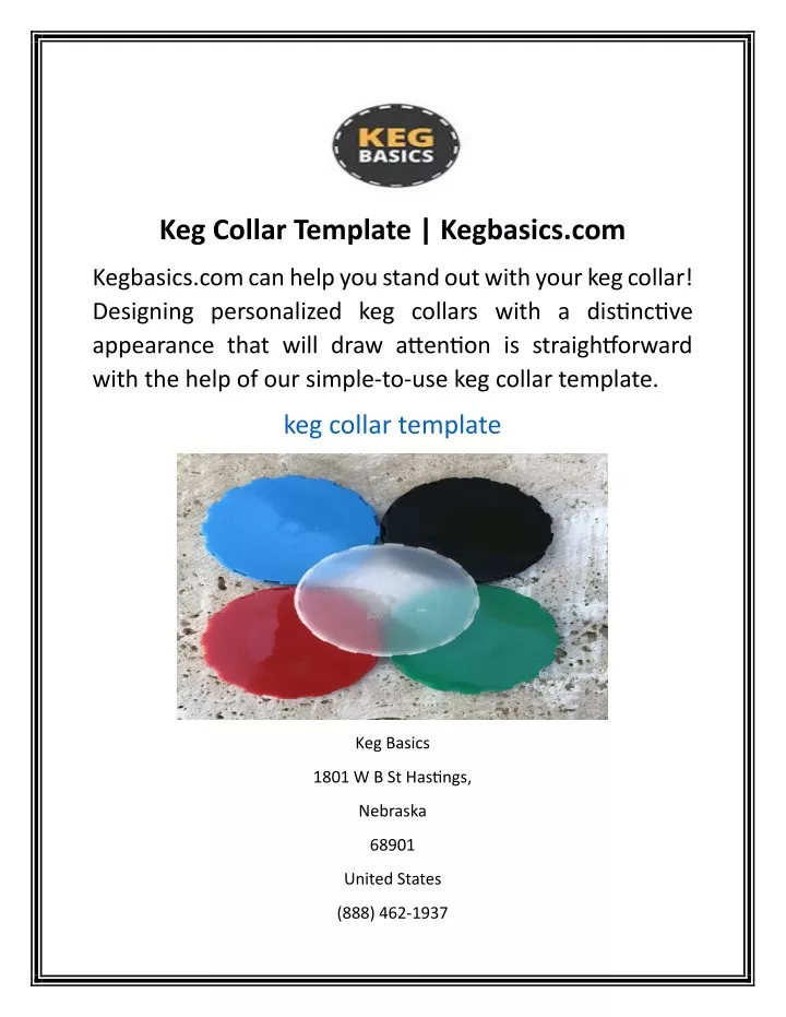 keg collar template kegbasics com