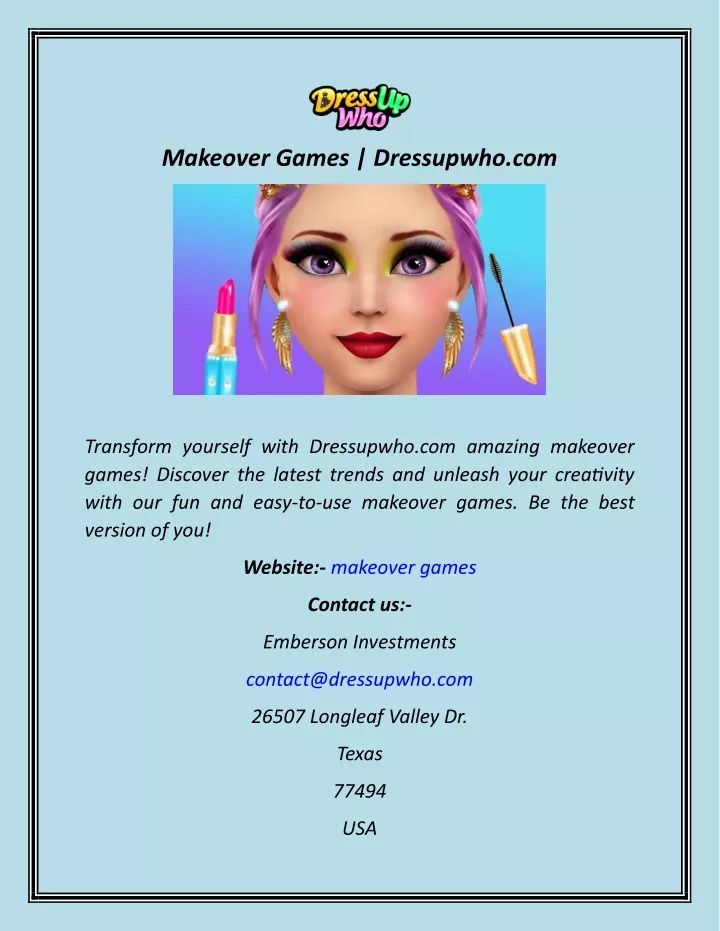 makeover games dressupwho com