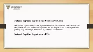 Natural Peptides Supplements Usa  Suaway.com