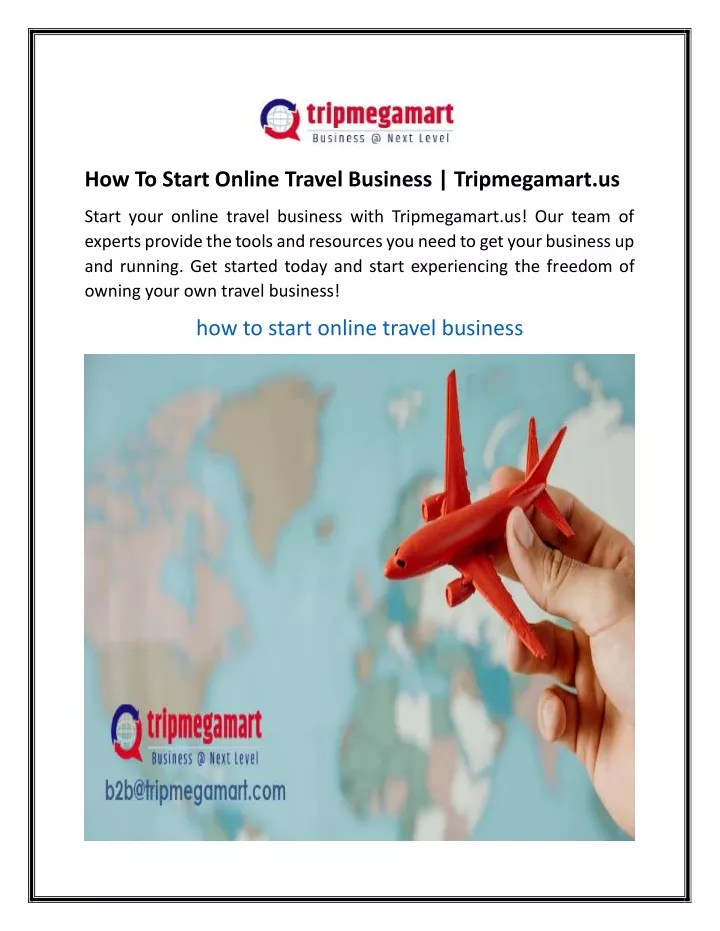 how to start online travel business tripmegamart