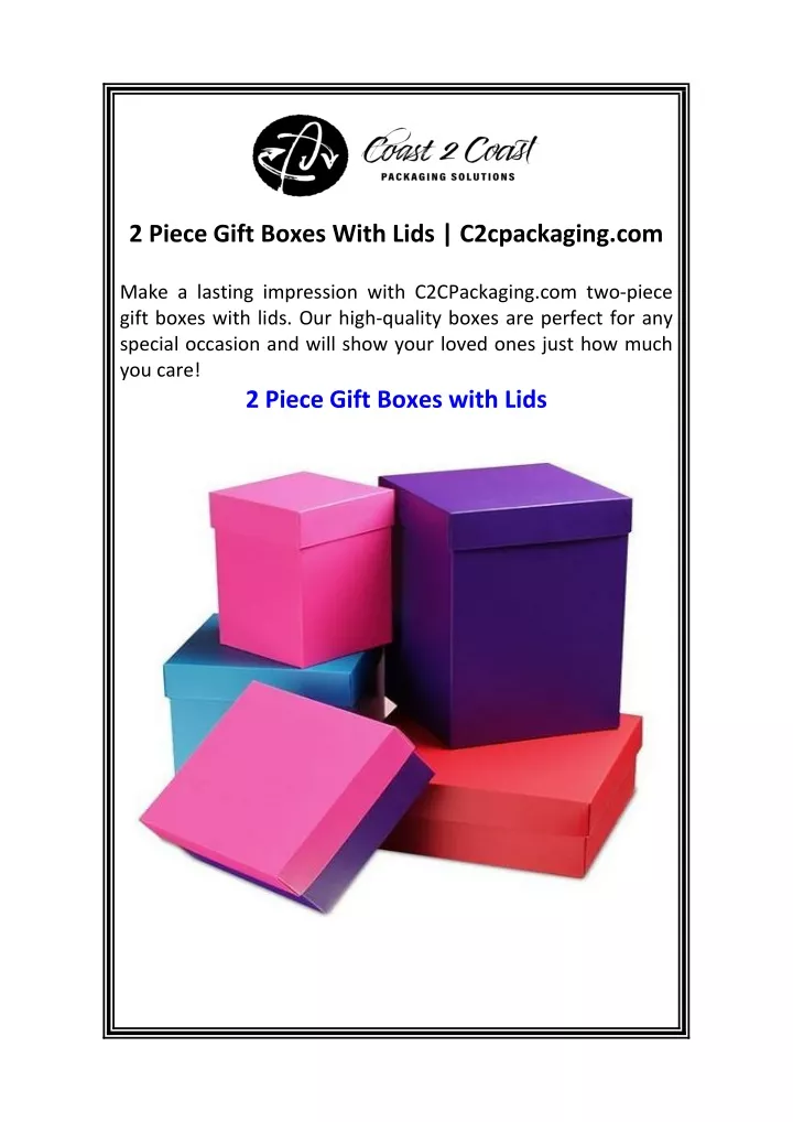 2 piece gift boxes with lids c2cpackaging com