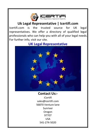Uk Legal Representative  Icertifi.com