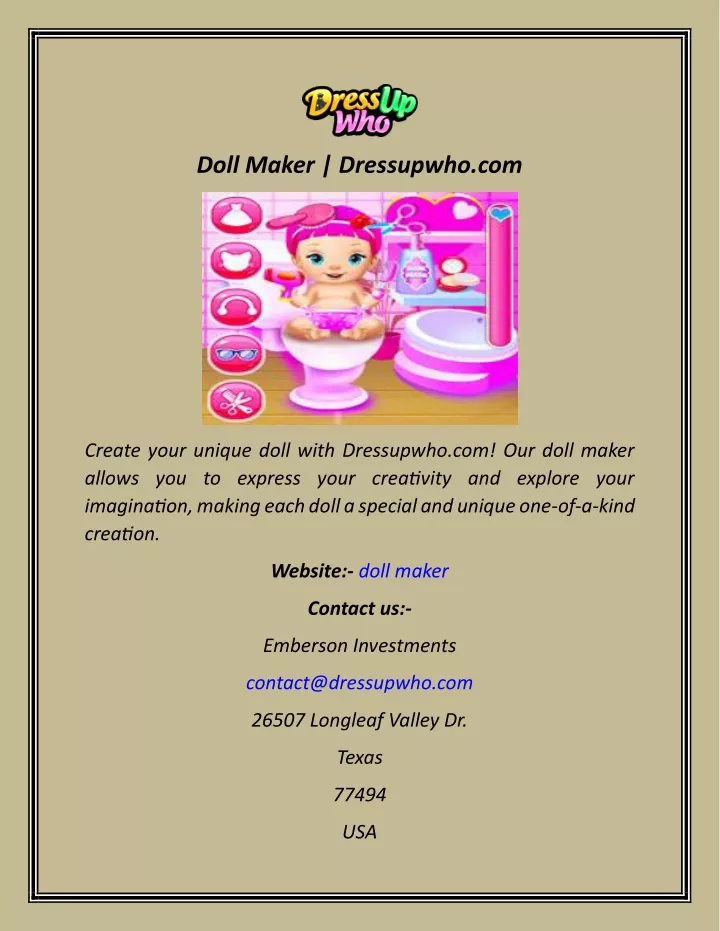 doll maker dressupwho com