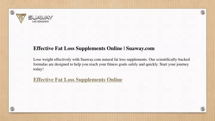 effective fat loss supplements online suaway