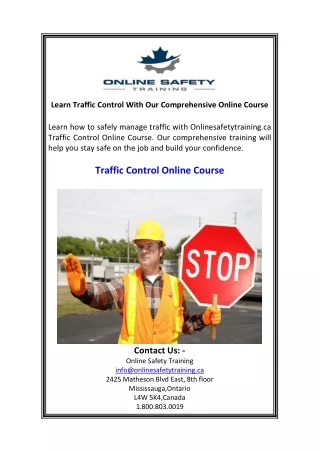 Learn Traffic Control With Our Comprehensive Online Course