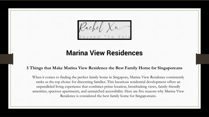 marina view residences