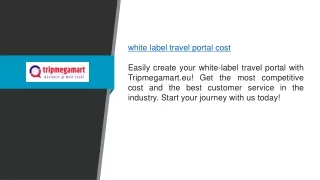 White Label Travel Portal Cost Tripmegamart.eu