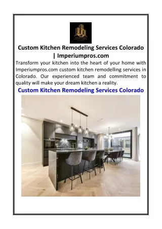Custom Kitchen Remodeling Services Colorado  Imperiumpros.com