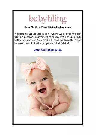 Baby Girl Head Wrap  Babyblingbows.com