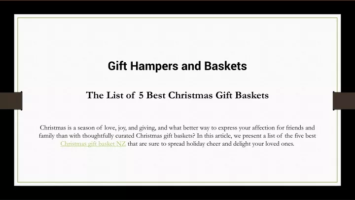 gift hampers and baskets