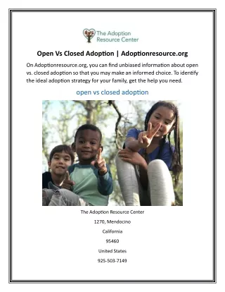 Open Vs Closed Adoption Adoptionresource.org