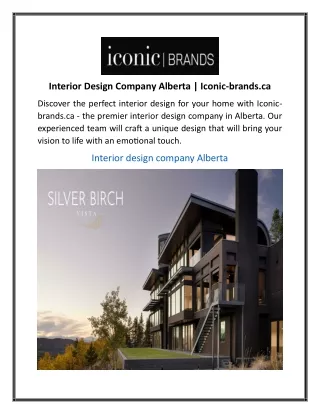 Interior Design Company Alberta  Iconic-brands