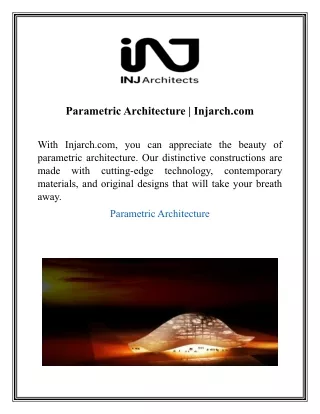 Parametric Architecture  Injarch