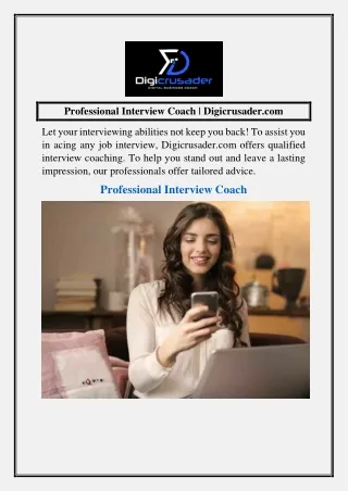 Professional Interview Coach  Digicrusader