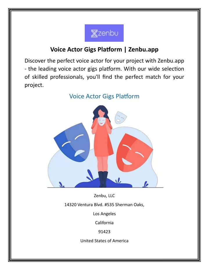 voice actor gigs platform zenbu app