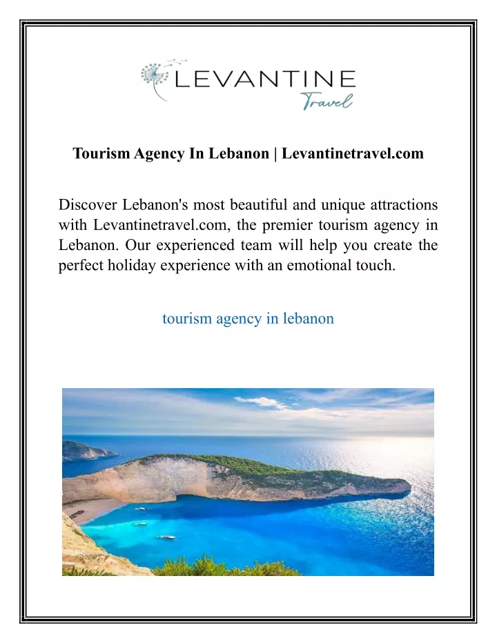 tourism agency in lebanon levantinetravel com