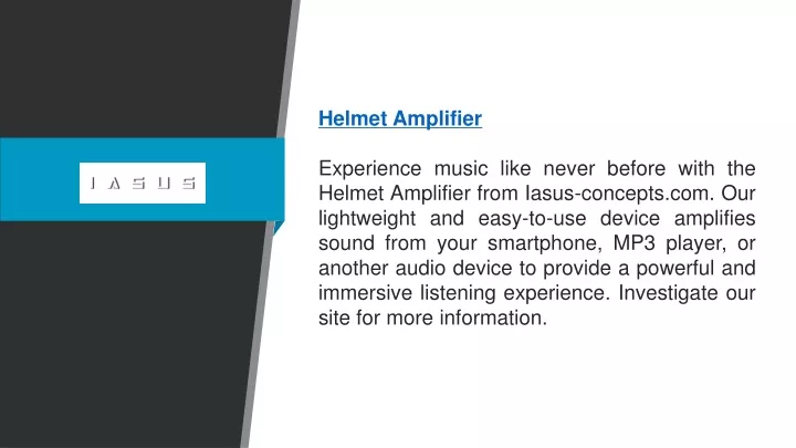 helmet amplifier experience music like never