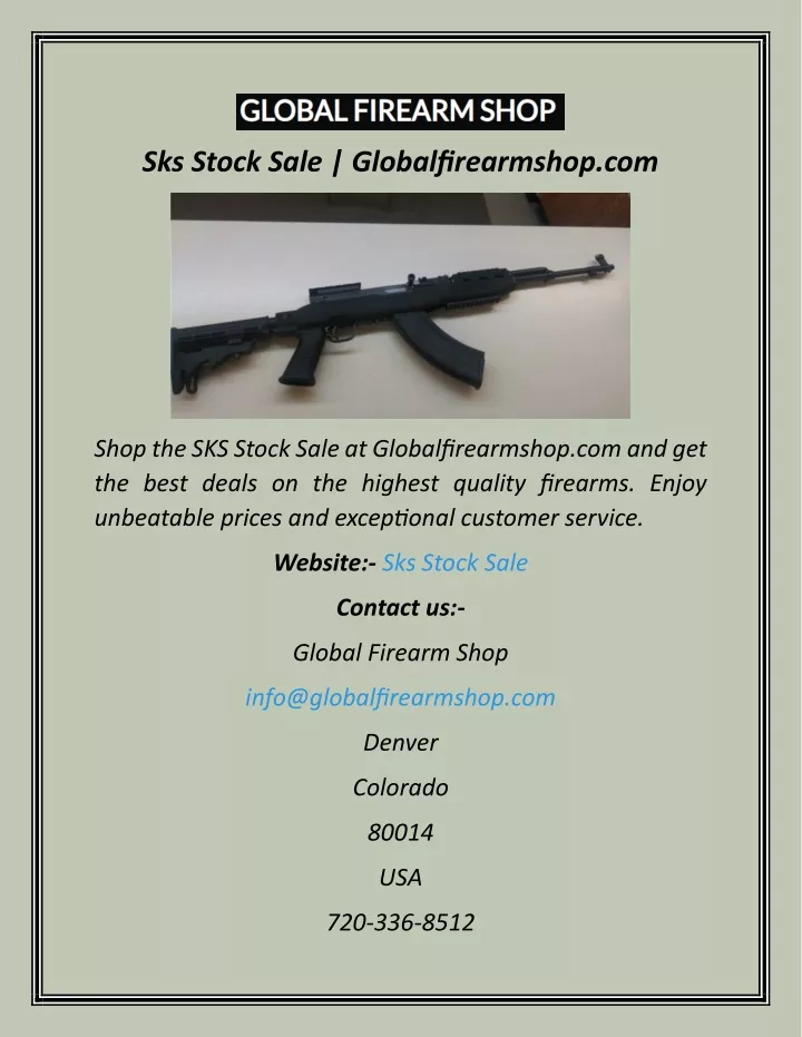 sks stock sale globalfirearmshop com