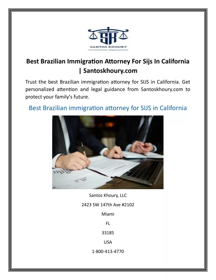 best brazilian immigration attorney for sijs