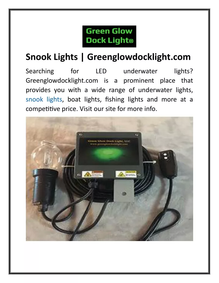 snook lights greenglowdocklight com