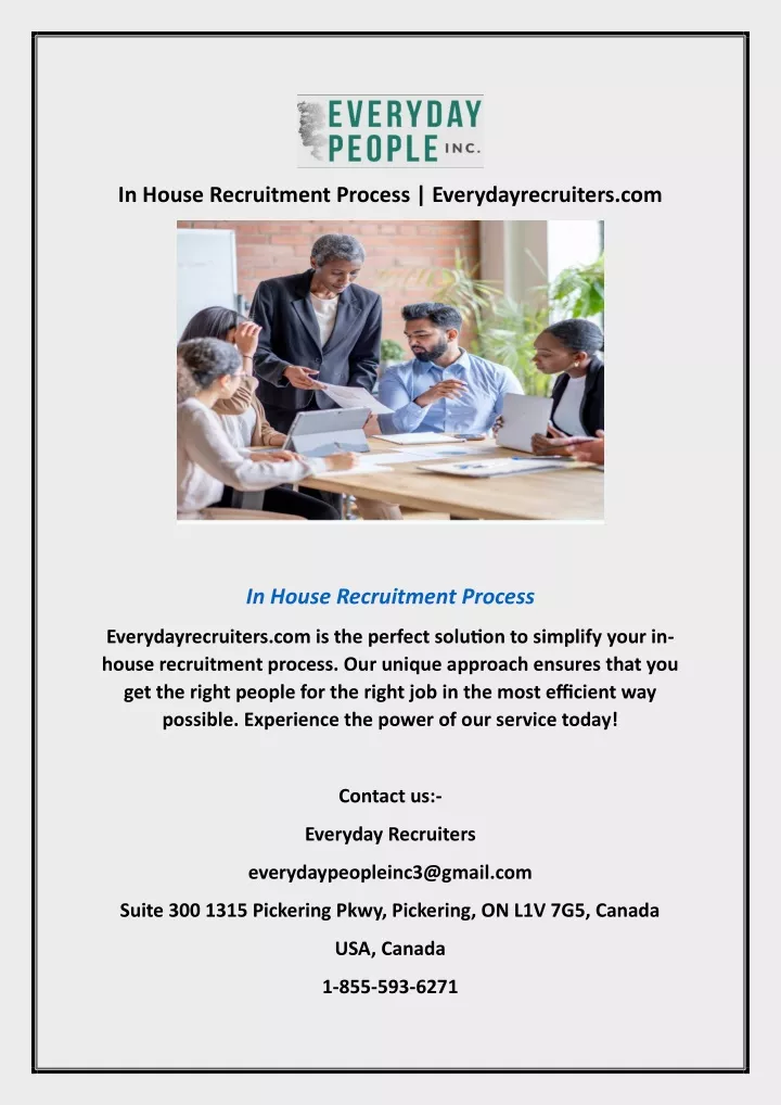 in house recruitment process everydayrecruiters