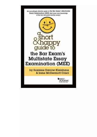 Download Pdf A Short And Happy Guide To The Bar Exams Multistate Essay Examinati