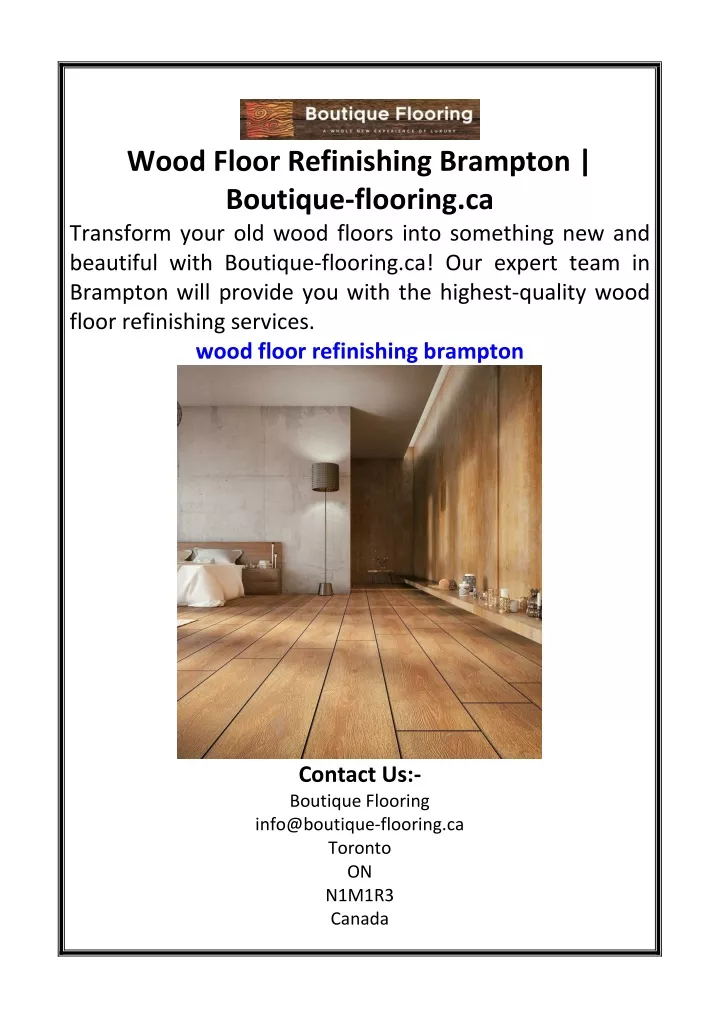 wood floor refinishing brampton boutique flooring