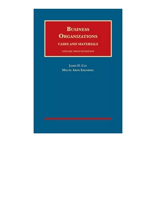 Kindle Online Pdf Business Organizations Cases And Materials Concise University