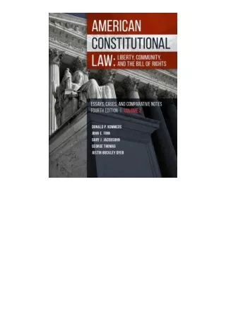 Download American Constitutional Law Liberty Community And The Bill Of Rights Hi