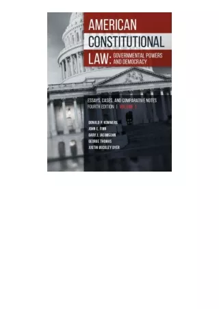 Ebook Download American Constitutional Law Governmental Powers And Democracy Hig