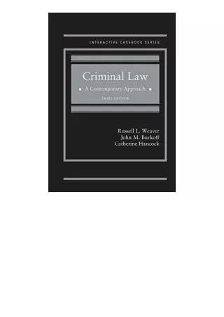 Ebook Download Criminal Law A Contemporary Approach Interactive Casebook Series
