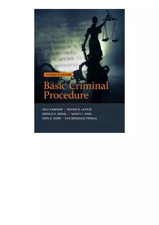 Pdf Read Online Basic Criminal Procedure Cases Comments And Questions American C