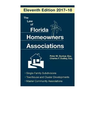 Ebook Download The Law Of Florida Homeowners Association Full
