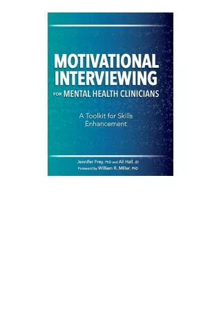 Kindle Online Pdf Motivational Interviewing For Mental Health Clinicians A Toolk
