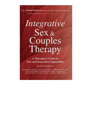 Download Integrative Sex And Couples Therapy A Therapists Guide To New And Innov