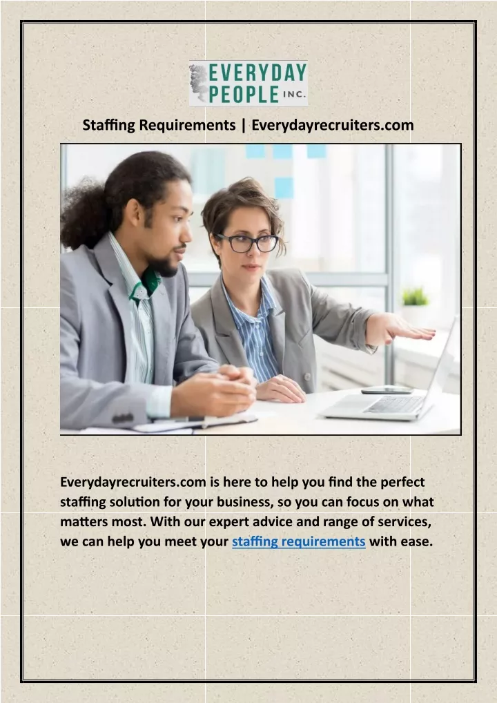 staffing requirements everydayrecruiters com