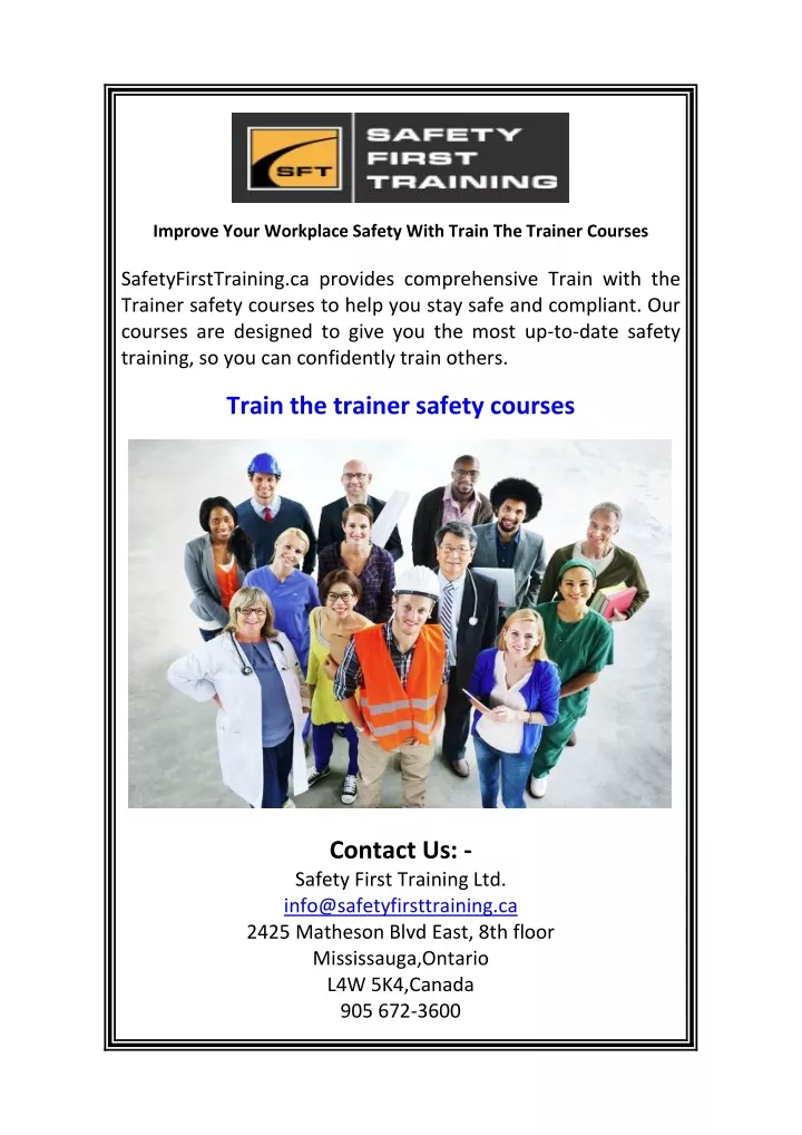 improve your workplace safety with train