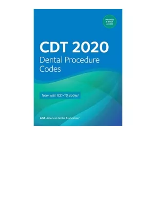 Download Cdt 2020 Dental Procedure Codes Practical Guide Free Acces