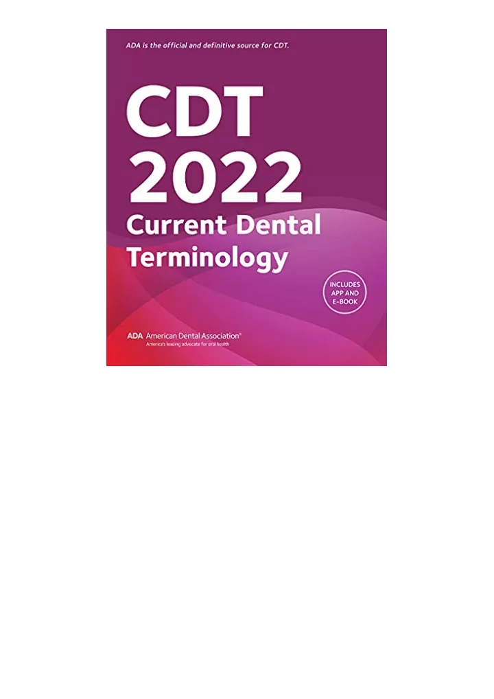 PPT - Pdf Read Online Cdt 2022 Current Dental Terminology Book And App ...